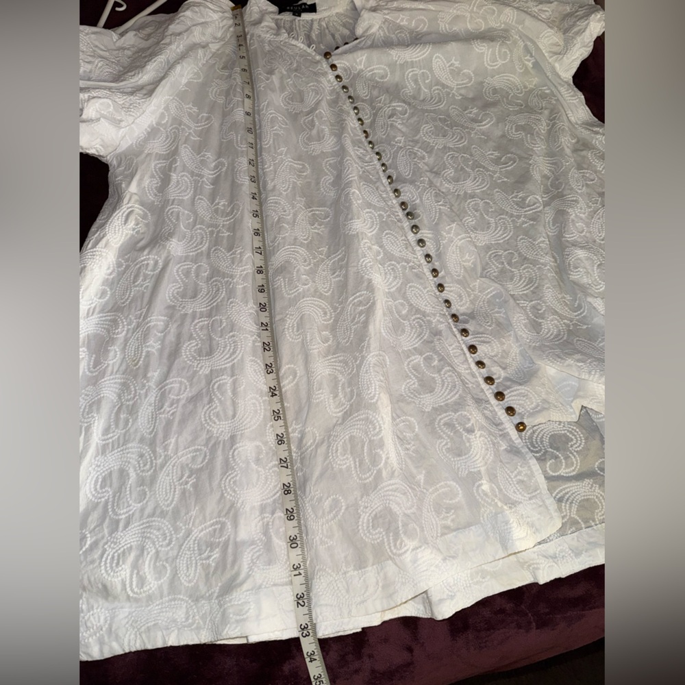 Beulah styles White Button-Down Blouse - image 13